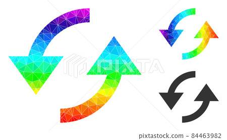 Vector Polygonal Refresh Icon with Spectrum... - Stock Illustration ...