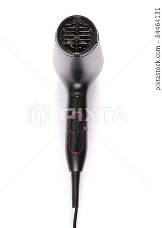 Black hairdryer isolated Black hairdryer isolated 84464131