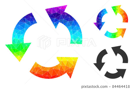 Vector Triangle Filled Recycle Icon with Spectrum Gradient Vector Triangle Filled Recycle Icon with Spectrum Gradient 84464418