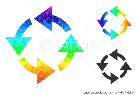 Vector Triangle Filled Recycle Icon with Spectrum Gradient Vector Triangle Filled Recycle Icon with Spectrum Gradient 84464420