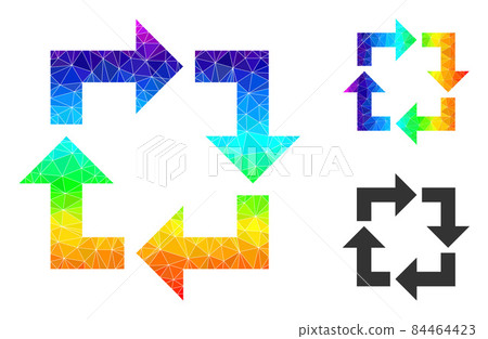 Vector Lowpoly Recycle Icon with Spectral Colored Gradient Vector Lowpoly Recycle Icon with Spectral Colored Gradient 84464423