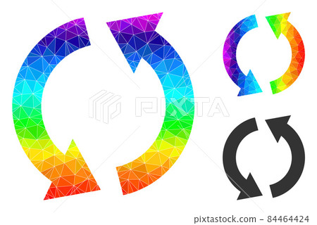 Vector Lowpoly Recycle Icon with Spectral Colored Gradient 84464424