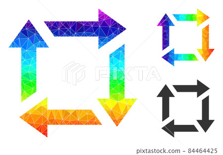 Vector Polygonal Recycle Icon with Spectrum Gradient 84464425