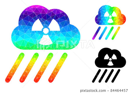 Vector Polygonal Radioactive Rain Icon with Spectral Colored Gradient Vector Polygonal Radioactive Rain Icon with Spectral Colored Gradient 84464457