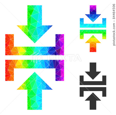 Vector Polygonal Press Vertical Direction Icon with Spectrum Gradient Vector Polygonal Press Vertical Direction Icon with Spectrum Gradient 84464506