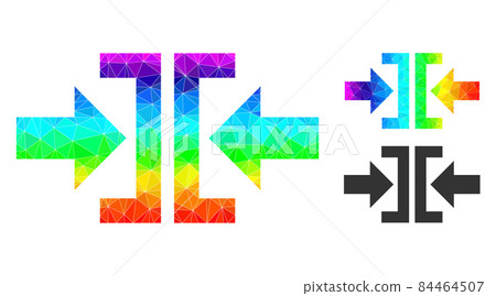 Vector Polygonal Press Horizontal Direction Icon with Spectral Colored Gradient Vector Polygonal Press Horizontal Direction Icon with Spectral Colored Gradient 84464507