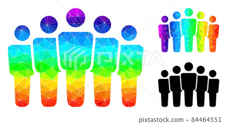 Vector Polygonal People Crowd Icon with Spectrum Gradient Vector Polygonal People Crowd Icon with Spectrum Gradient 84464551