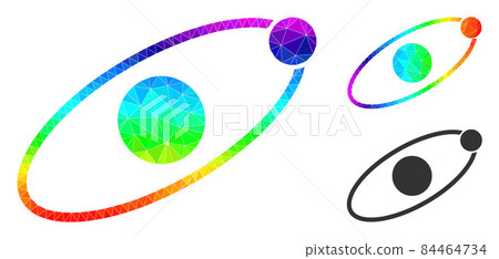 Vector Lowpoly Orbit Icon with Spectral Colored Gradient Vector Lowpoly Orbit Icon with Spectral Colored Gradient 84464734