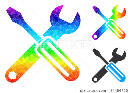Vector Lowpoly Options Icon with Rainbow Gradient Vector Lowpoly Options Icon with Rainbow Gradient 84464736