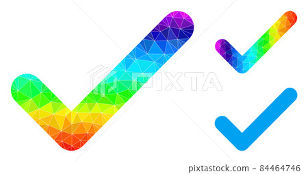 Vector Polygonal Ok Icon with Spectral Colored Gradient 84464746