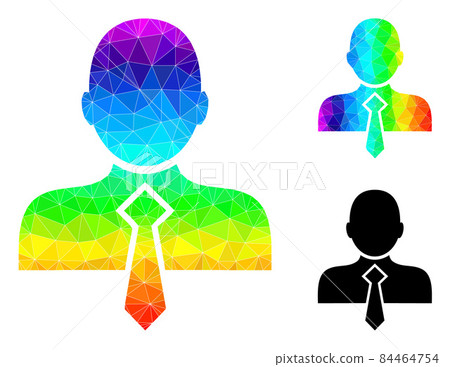 Vector Polygonal Office Man Icon with Spectral Colored Gradient Vector Polygonal Office Man Icon with Spectral Colored Gradient 84464754