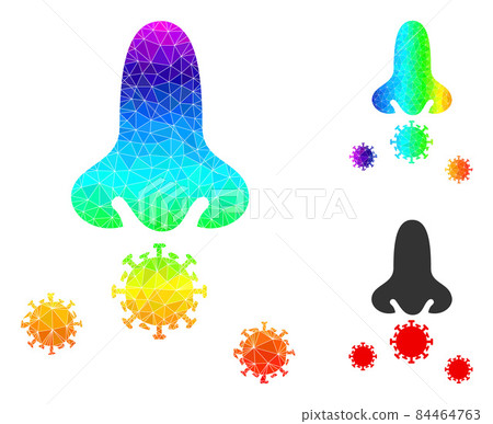 Vector Polygonal Nose Viruses Icon with Spectrum Gradient Vector Polygonal Nose Viruses Icon with Spectrum Gradient 84464763