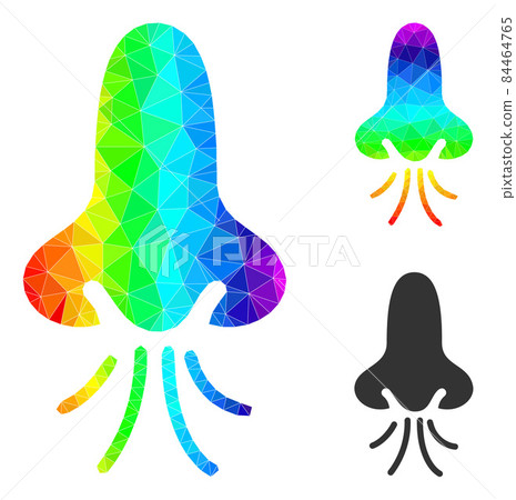 Vector Triangle Filled Nose Snuff Icon with Spectrum Gradient 84464765