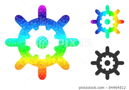Vector Triangle Filled Nanotechnology Icon with Spectrum Gradient Vector Triangle Filled Nanotechnology Icon with Spectrum Gradient 84464812