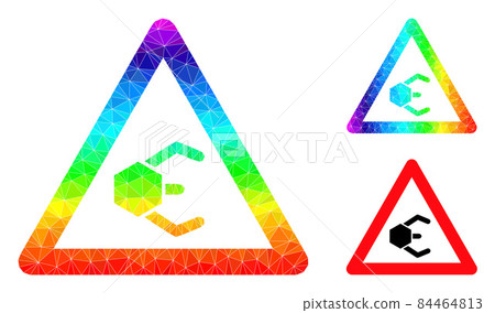 Vector Triangle Filled Nanobot Warning Icon with Spectrum Gradient Vector Triangle Filled Nanobot Warning Icon with Spectrum Gradient 84464813
