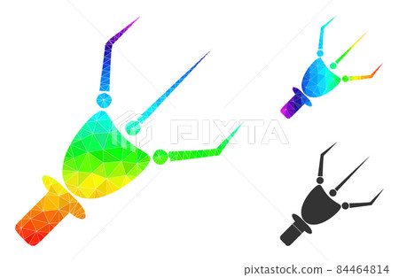 Vector Polygonal Nanobot Arm Icon with Spectral Colored Gradient Vector Polygonal Nanobot Arm Icon with Spectral Colored Gradient 84464814