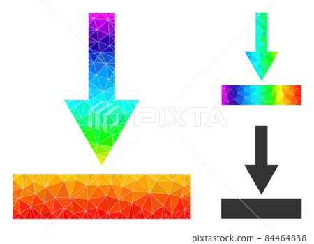 Vector Triangle Filled Move Bottom Icon with Spectral Colored Gradient Vector Triangle Filled Move Bottom Icon with Spectral Colored Gradient 84464838