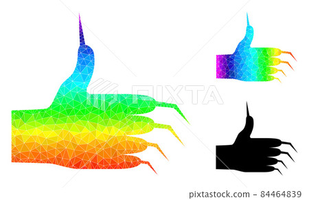 Vector Polygonal Monster Hand Icon with Spectral Colored Gradient Vector Polygonal Monster Hand Icon with Spectral Colored Gradient 84464839