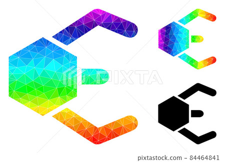 Vector Triangle Filled Microrobot Icon with Spectrum Gradient Vector Triangle Filled Microrobot Icon with Spectrum Gradient 84464841