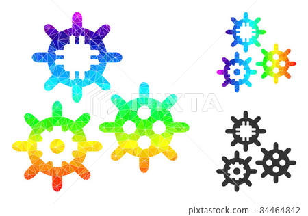 Vector Triangle Filled Micro Mechanics Icon with Spectral Colored Gradient Vector Triangle Filled Micro Mechanics Icon with Spectral Colored Gradient 84464842
