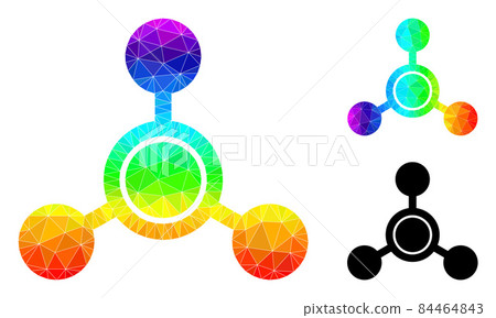 Vector Polygonal Methane Molecule Icon with Spectrum Gradient 84464843