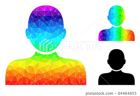 Vector Lowpoly Man Person Icon with Rainbow Gradient Vector Lowpoly Man Person Icon with Rainbow Gradient 84464855