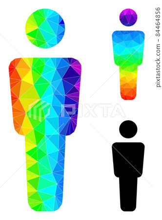 Vector Triangle Filled Man Alone Icon with Spectrum Gradient Vector Triangle Filled Man Alone Icon with Spectrum Gradient 84464856