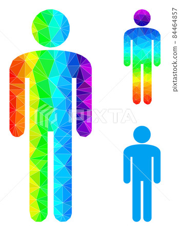 Vector Polygonal Man Icon with Spectral Colored Gradient Vector Polygonal Man Icon with Spectral Colored Gradient 84464857