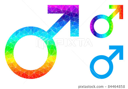Vector Lowpoly Male Symbol Icon with Spectral Colored Gradient Vector Lowpoly Male Symbol Icon with Spectral Colored Gradient 84464858