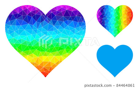 Vector Polygonal Love Heart Icon with Spectrum Gradient Vector Polygonal Love Heart Icon with Spectrum Gradient 84464861