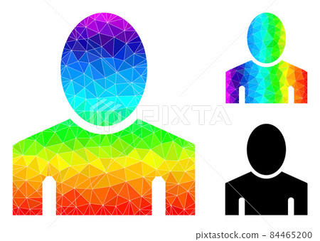 Vector Polygonal Guy Icon with Spectral Colored... - Stock Illustration ...