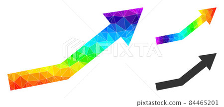 Vector Lowpoly Growth Trend Icon with Rainbow Gradient Vector Lowpoly Growth Trend Icon with Rainbow Gradient 84465201