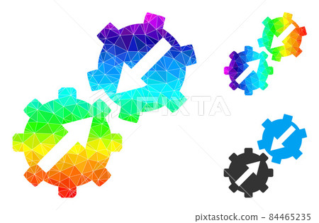 Vector Triangle Filled Gear Integration Icon with Spectrum Gradient Vector Triangle Filled Gear Integration Icon with Spectrum Gradient 84465235