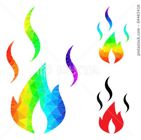 Vector Polygonal Fire Smoke Icon with Rainbow Gradient Vector Polygonal Fire Smoke Icon with Rainbow Gradient 84465416