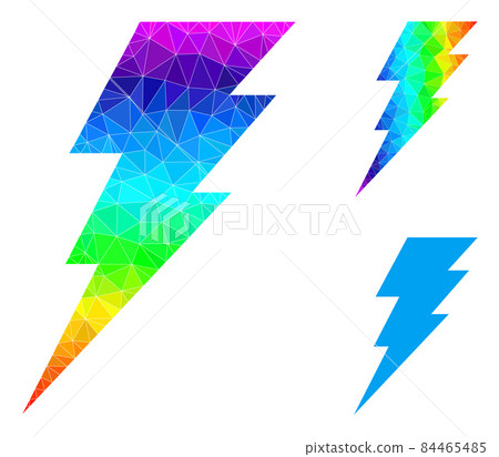 Vector Polygonal Execute Icon with Rainbow... - Stock Illustration ...