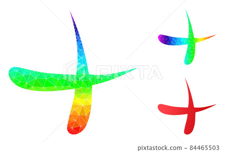 Vector Triangle Filled Erase Icon with Spectrum... - Stock Illustration ...