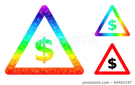 Vector Triangle Filled Dollar Warning Icon with...-插圖素材 [84465547 ...