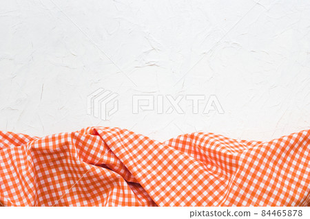 checkered cloth white background. High quality photo 84465878