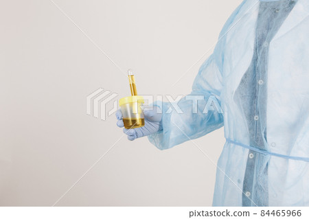 surgeon s hand holding urine test. High quality photo 84465966