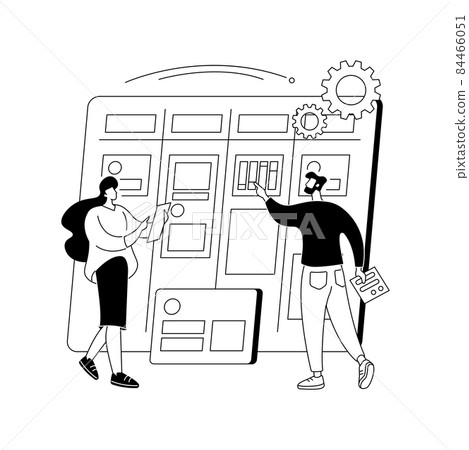 Kanban board abstract concept vector illustration. 84466051