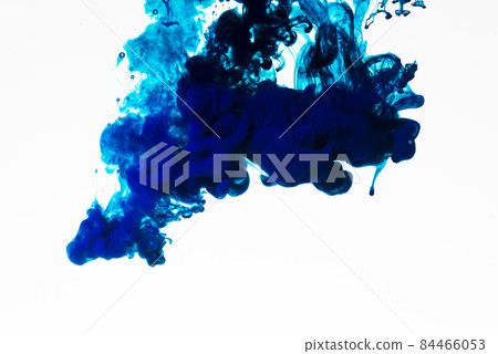rich blue colored ink droplet. High quality photo 84466053