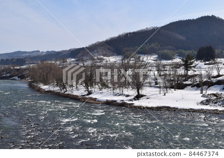 Melt water Early spring mountain stream 84467374