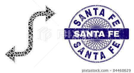 Textured Santa Fe Stamp Seal and Geometric Opposite Bend Arrow Mosaic Textured Santa Fe Stamp Seal and Geometric Opposite Bend Arrow Mosaic 84468629