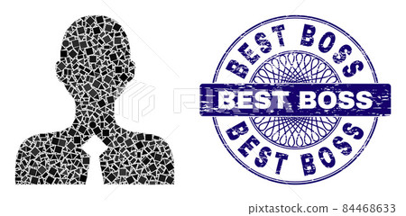 Textured Best Boss Stamp Seal and Geometric Official Person Mosaic Textured Best Boss Stamp Seal and Geometric Official Person Mosaic 84468633