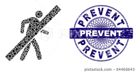 Grunge Prevent Badge and Geometric No Walking Man Mosaic Grunge Prevent Badge and Geometric No Walking Man Mosaic 84468643
