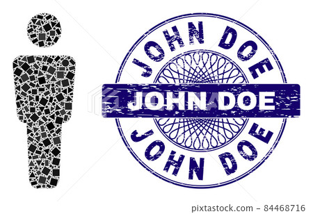 Rubber John Doe Badge and Geometric Man Alone Mosaic Rubber John Doe Badge and Geometric Man Alone Mosaic 84468716