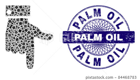 Rubber Palm Oil Badge and Geometric Hand Pointer Down Mosaic Rubber Palm Oil Badge and Geometric Hand Pointer Down Mosaic 84468783
