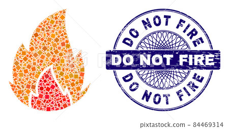 Distress Do Not Fire Badge and Geometric Fire Mosaic Distress Do Not Fire Badge and Geometric Fire Mosaic 84469314