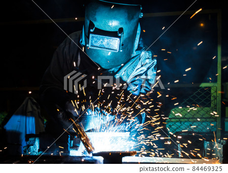 Industrial steel welder in factory Industrial steel welder in factory 84469325