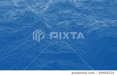 Abstract 3d wire-frame landscape. Blueprint style Abstract 3d wire-frame landscape. Blueprint style 84469528